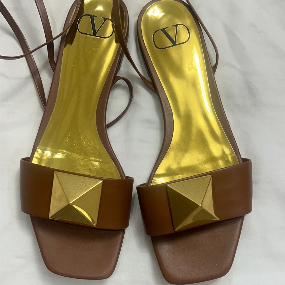 Valentino Gold and Brown Women's Sandals